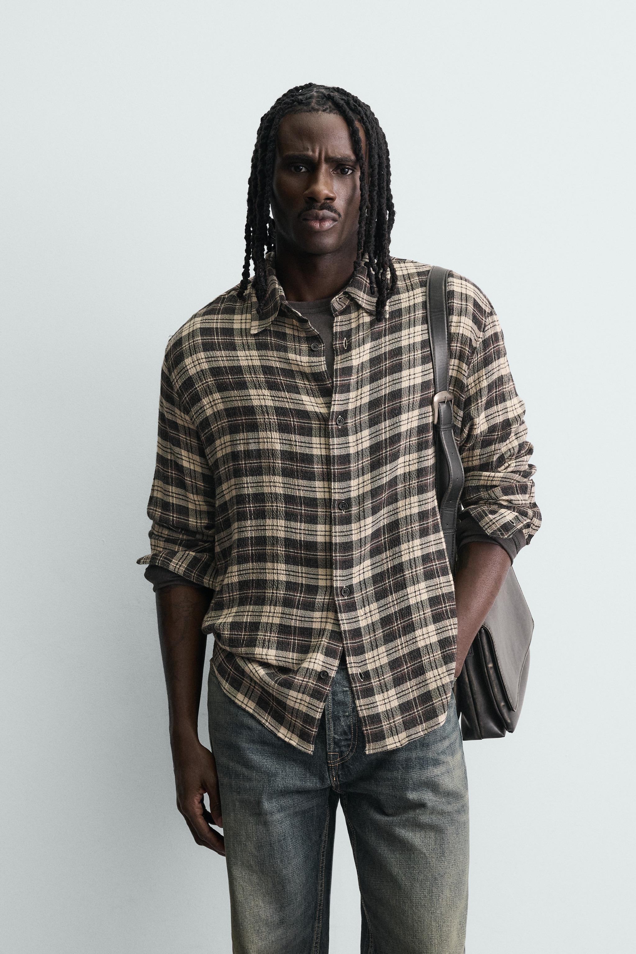 RELAXED FIT PLAID SHIRT